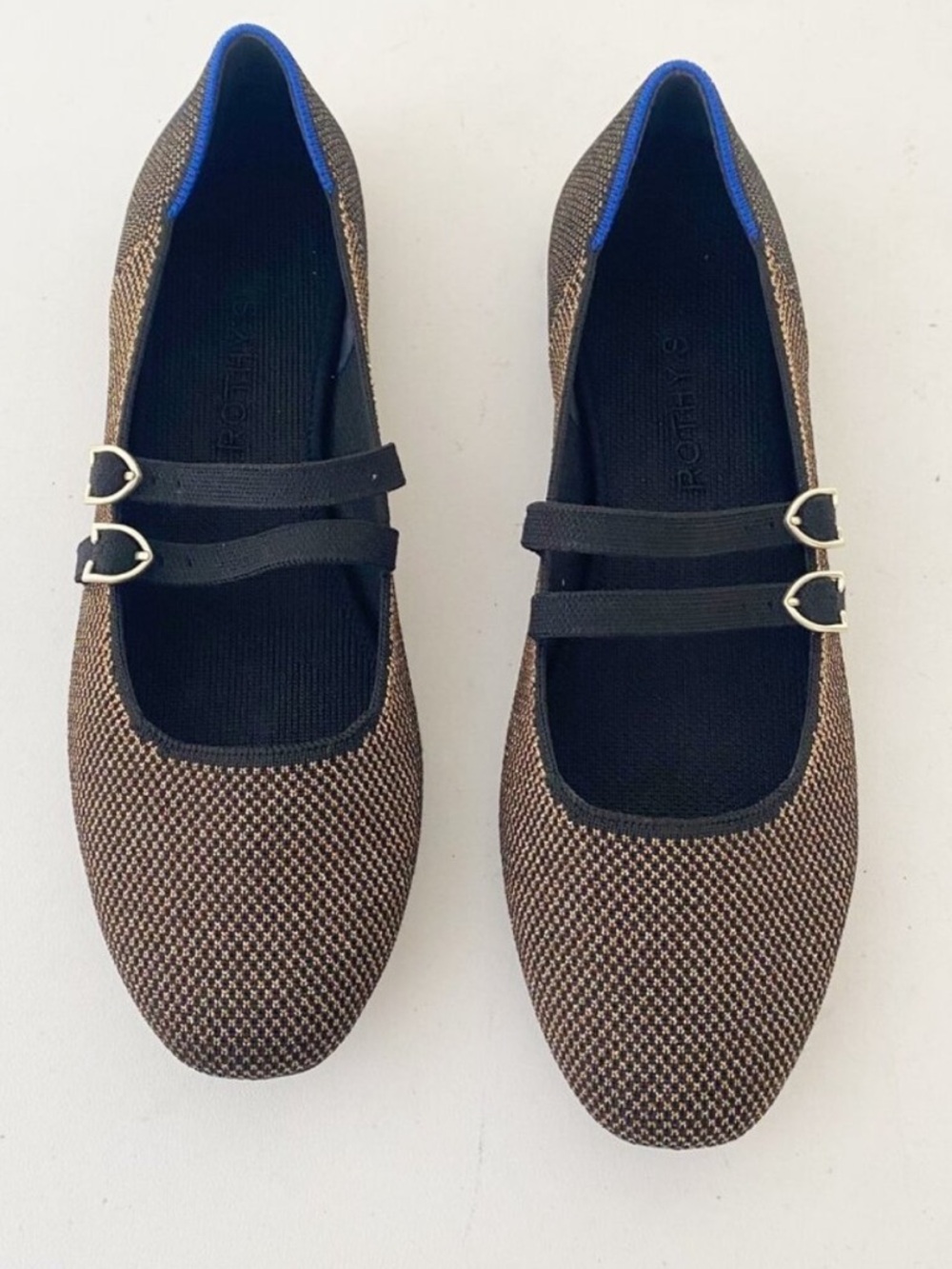 Rothy's Brown and Black Mary Jane Flats